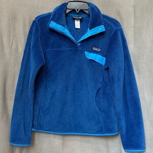 Patagonia Pullover Snap-T Fleece with Pockets Vibrant Blue Size Medium